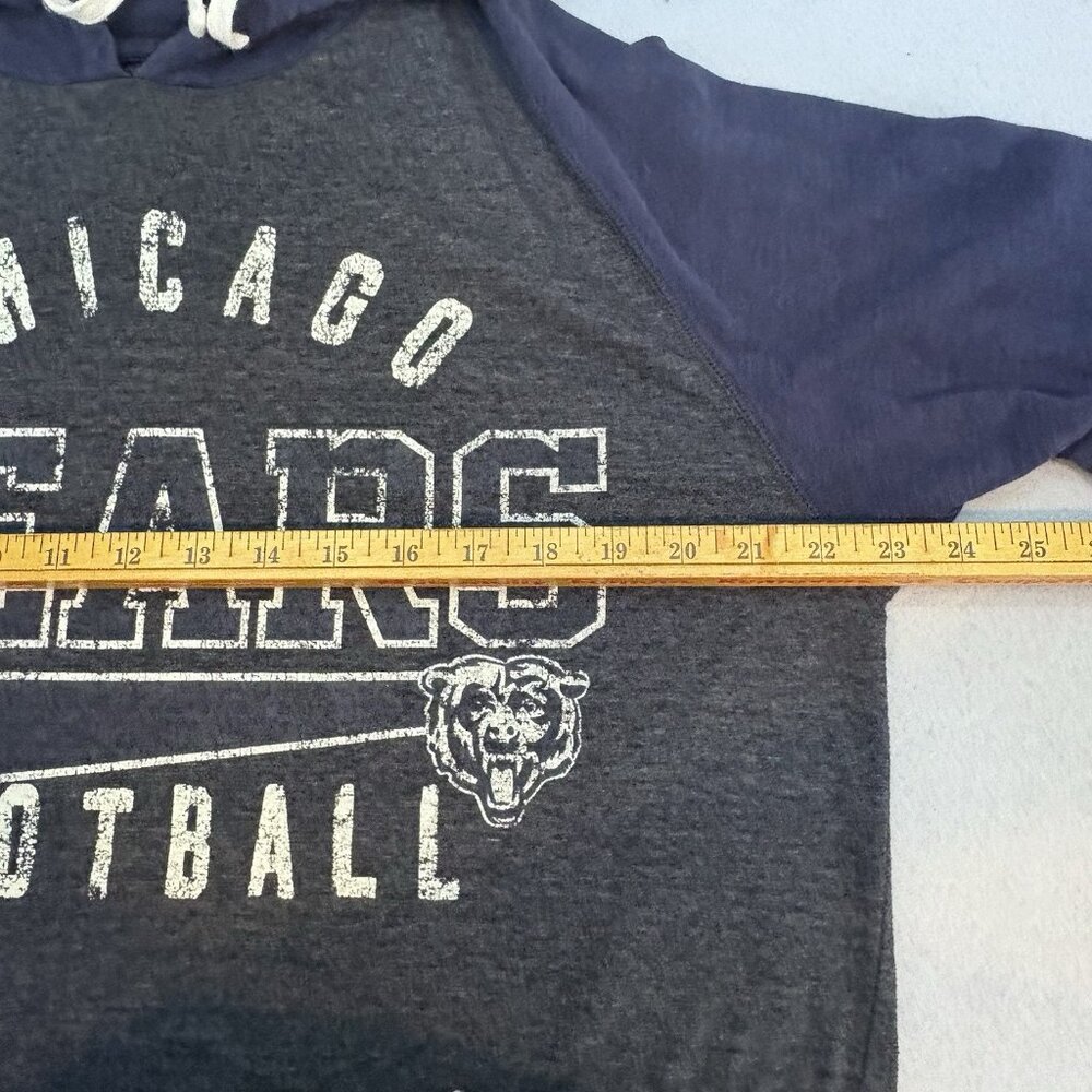 NFL Chicago Bears Women’s Hooded Long Sleeve Shirt Navy & Dark Gray,Lightweight - Picture 4 of 8